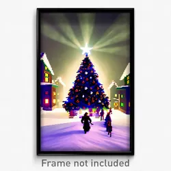 Pixel Art Poster - Menacing Christmas (8 Bit Psychedelic Video Game Print)
