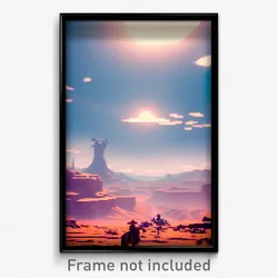Pixel Art Poster - Warlike Plains (8 Bit Psychedelic Trippy Video Game Print)