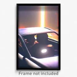 Pixel Art Poster - All Over The Place Car (8 Bit Psychedelic Video Game Print)