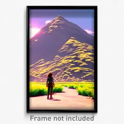 Pixel Art Poster - Puny Mountain (8 Bit Psychedelic Trippy Video Game Print)