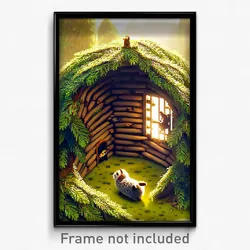 Pixel Art Poster - Adorable Burrow (8 Bit Psychedelic Trippy Video Game Print)