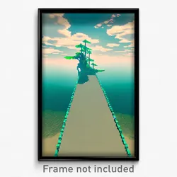 Pixel Art Poster - Original Atoll (8 Bit Psychedelic Trippy Video Game Print)