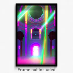 Pixel Art Poster - Glitchy Convent (8 Bit Psychedelic Trippy Video Game Print)
