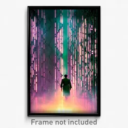 Pixel Art Poster - Frightening Matrix (8 Bit Psychedelic Video Game Print)