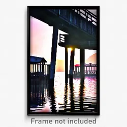 Pixel Art Poster - Musty Wharf (8 Bit Psychedelic Trippy Weird Video Game Print)