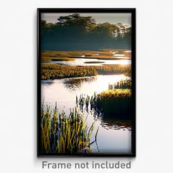 Pixel Art Poster - Realistic Wetland (8 Bit Psychedelic Trippy Video Game Print)