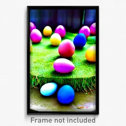 Pixel Art Poster - Unimaginable Easter Eggs (8 Bit Psychedelic Video Game Print)