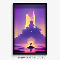 Pixel Art Poster - Villainous Abyss (8 Bit Psychedelic Trippy Video Game Print)