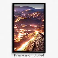 Pixel Art Poster - Tan Lava Fields (8 Bit Psychedelic Trippy Video Game Print)