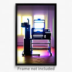 Pixel Art Poster - Impressive Printer (8 Bit Psychedelic Video Game Print)