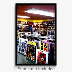 Pixel Art Poster - Amazing Vinyl Store (8 Bit Psychedelic Video Game Print)