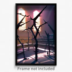 Pixel Art Poster - Thorny Arena (8 Bit Psychedelic Trippy Video Game Print)