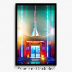 Pixel Art Poster - Harmonious Academy (8 Bit Psychedelic Video Game Print)