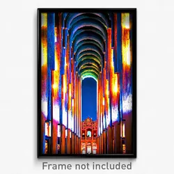 Pixel Art Poster - Cavernous Mexican Architecture (8 Bit Video Game Print)