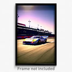 Pixel Art Poster - Quaint Racecar (8 Bit Psychedelic Trippy Video Game Print)