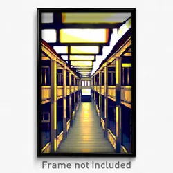 Pixel Art Poster - Homely Barracks (8 Bit Psychedelic Trippy Video Game Print)