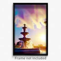 Pixel Art Poster - Heavenly Fountain (8 Bit Psychedelic Trippy Video Game Print)