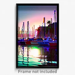 Pixel Art Poster - Wild Marina (8 Bit Psychedelic Trippy Weird Video Game Print)