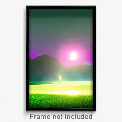 Pixel Art Poster - Green Clearing (8 Bit Psychedelic Trippy Video Game Print)