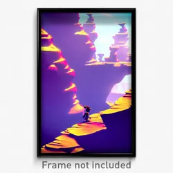 Pixel Art Poster - Wiggly Badland (8 Bit Psychedelic Trippy Video Game Print)
