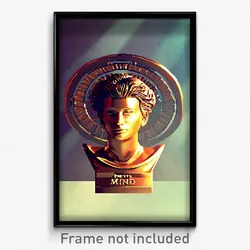 Pixel Art Poster - Bronze Mind (8 Bit Psychedelic Trippy Weird Video Game Print)