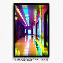 Pixel Art Poster - Glossy Hall (8 Bit Psychedelic Trippy Weird Video Game Print)