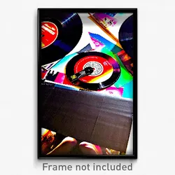Pixel Art Poster - Interesting Vinyl Record (8 Bit Psychedelic Video Game Print)