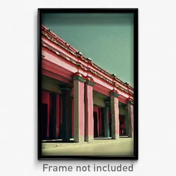 Pixel Art Poster - Muted Mexican Architecture (8 Bit Video Game Print)