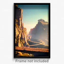 Pixel Art Poster - Narrow Promontory (8 Bit Psychedelic Trippy Video Game Print)