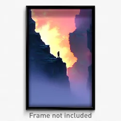 Pixel Art Poster - Voluminous Chasm (8 Bit Psychedelic Trippy Video Game Print)