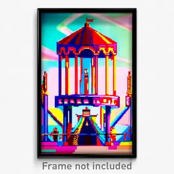 Pixel Art Poster - Brisk Circus (8 Bit Psychedelic Trippy Video Game Print)
