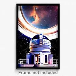 Pixel Art Poster - Wonderful Observatory (8 Bit Psychedelic Video Game Print)