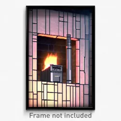 Pixel Art Poster - Square Furnace (8 Bit Psychedelic Trippy Video Game Print)