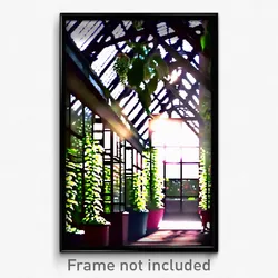 Pixel Art Poster - Far Greenhouse (8 Bit Psychedelic Trippy Video Game Print)