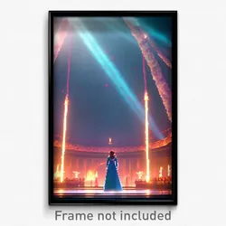 Pixel Art Poster - Heavenly Dominion (8 Bit Psychedelic Trippy Video Game Print)