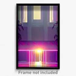 Pixel Art Poster - Beautiful Hideaway (8 Bit Psychedelic Video Game Print)