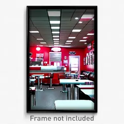 Pixel Art Poster - Complicated 50'S Diner (8 Bit Psychedelic Video Game Print)