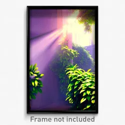 Pixel Art Poster - Leafy Corner (8 Bit Psychedelic Trippy Video Game Print)
