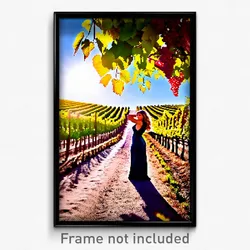 Pixel Art Poster - Awesome Vineyard (8 Bit Psychedelic Trippy Video Game Print)