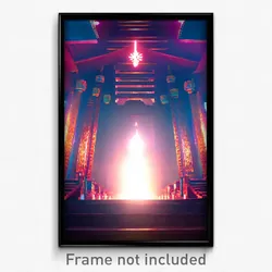 Pixel Art Poster - Insane Temple (8 Bit Psychedelic Trippy Video Game Print)