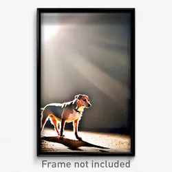 Pixel Art Poster - Flawless Dog (8 Bit Psychedelic Trippy Video Game Print)