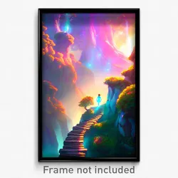 Pixel Art Poster - Enchanted Mind Journey (8 Bit Psychedelic Video Game Print)