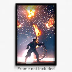 Pixel Art Poster - Energetic Hearth (8 Bit Psychedelic Trippy Video Game Print)