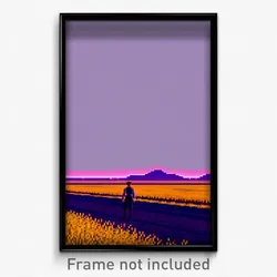 Pixel Art Poster - Normal Plains (8 Bit Psychedelic Trippy Video Game Print)