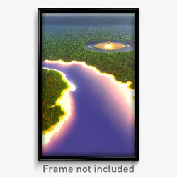 Pixel Art Poster - Large Atoll (8 Bit Psychedelic Trippy Weird Video Game Print)