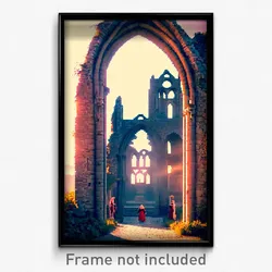 Pixel Art Poster - Natural Abbey (8 Bit Psychedelic Trippy Video Game Print)