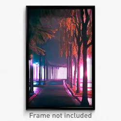 Pixel Art Poster - Haunting Boulevard (8 Bit Psychedelic Video Game Print)
