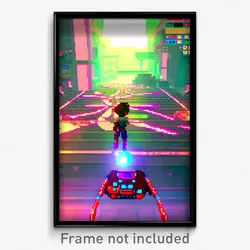 Pixel Art Poster - Fancy Video Game (8 Bit Psychedelic Trippy Video Game Print)