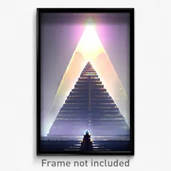 Pixel Art Poster - Cool Pyramid (8 Bit Psychedelic Trippy Video Game Print)