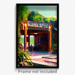 Pixel Art Poster - Cultured Outpost (8 Bit Psychedelic Trippy Video Game Print)
